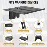 CondoMounts Outdoor Single Layer Floating Shelves for Soundbars, Gaming Consoles | No Drill Floating Shelf | Pole Mount Shelf | Gazebo Shelf | 7 lbs Capacity | Fits 3-in to 16-in pole